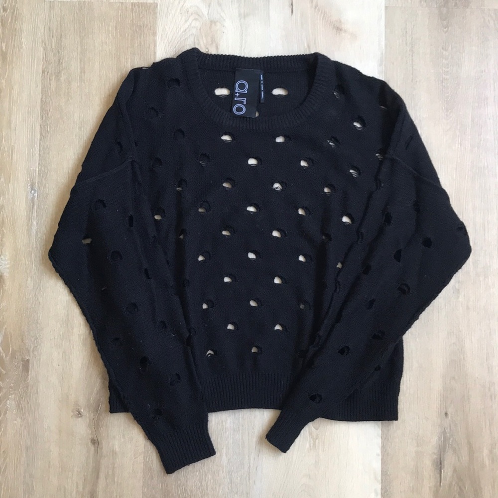 A+Ro Black Sweater with Cutouts